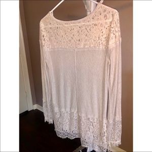 Free People I New Romantics Light Pink Lace Top